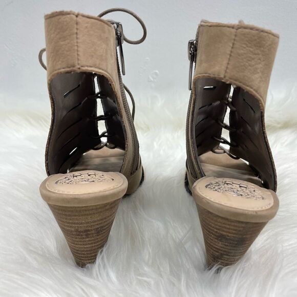 Vince Camuto tan open toe heel sandal 6.5 M Laced-up, sling back. - Picture 3 of 8